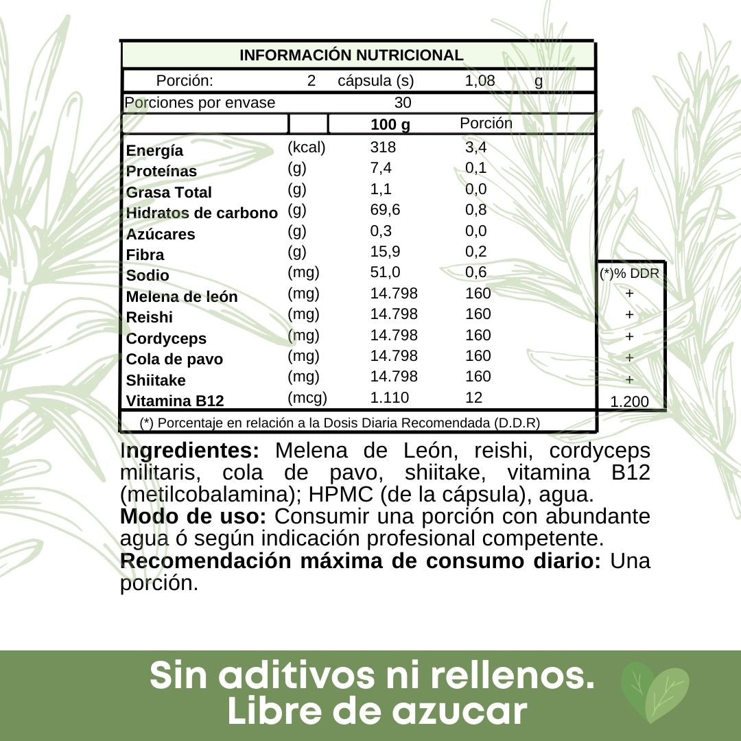 VITAL SYNERGY Cápsulas Mix Hongos Funcionales