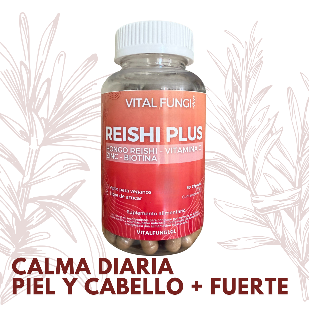 REISHI PLUS Hogo Reishi Biotina Vitamina C y Zinc
