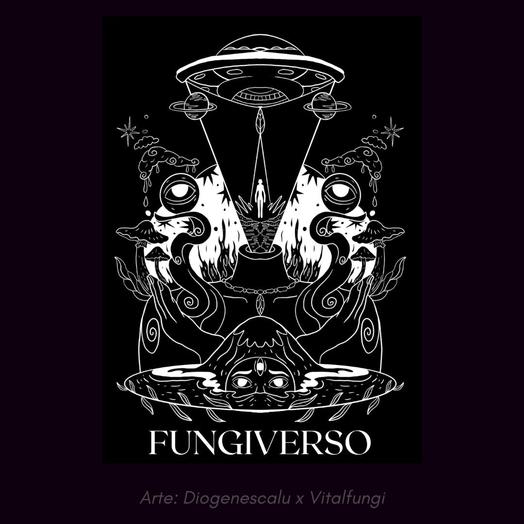 Polera Fungiverso Negra